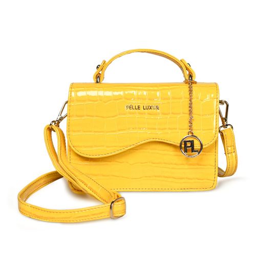 Buy Pelle Luxur Women'S Yellow Premium Pu Small Sling Bag Online