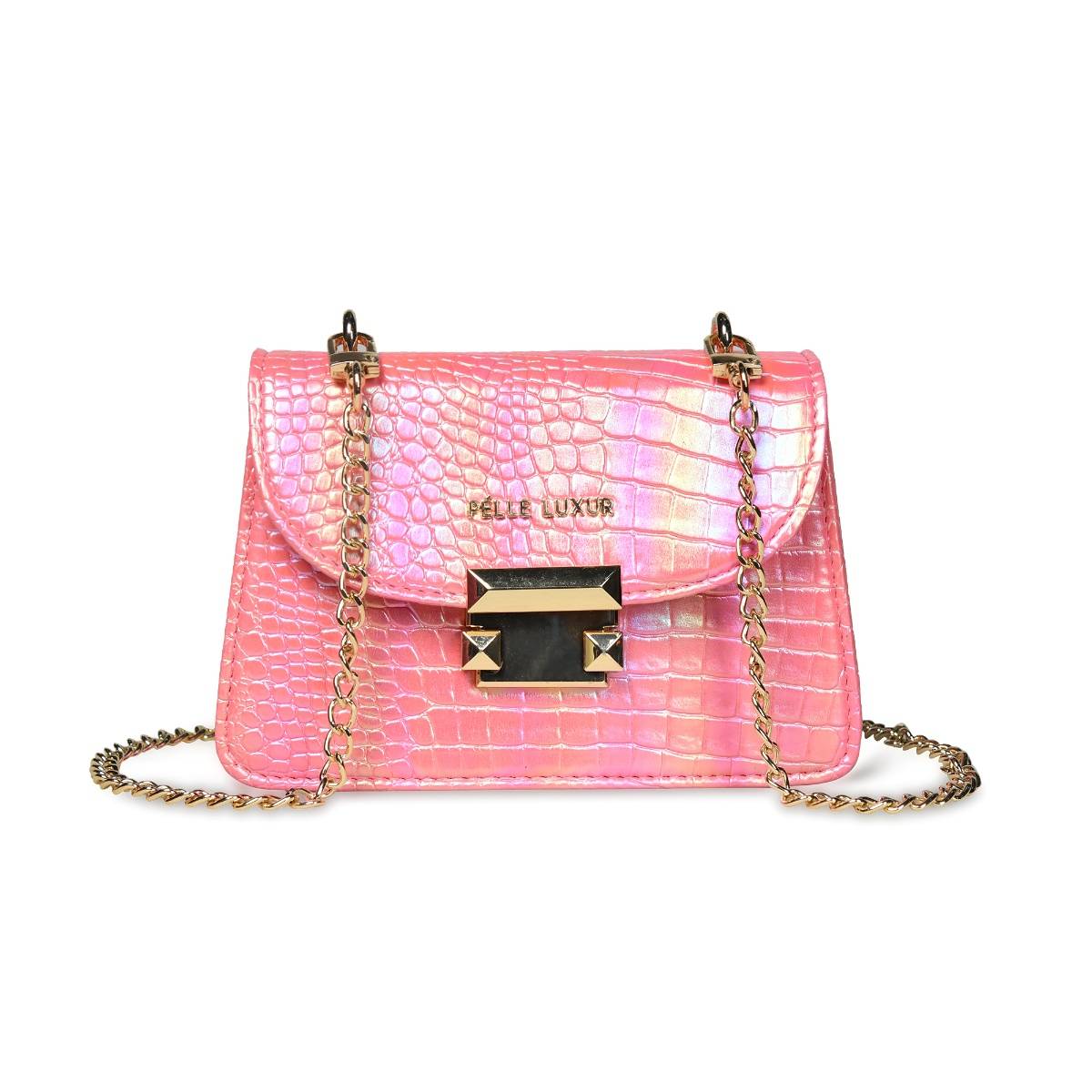 Pelle Luxur Women'S Pink Premium Pu Small Sling Bag