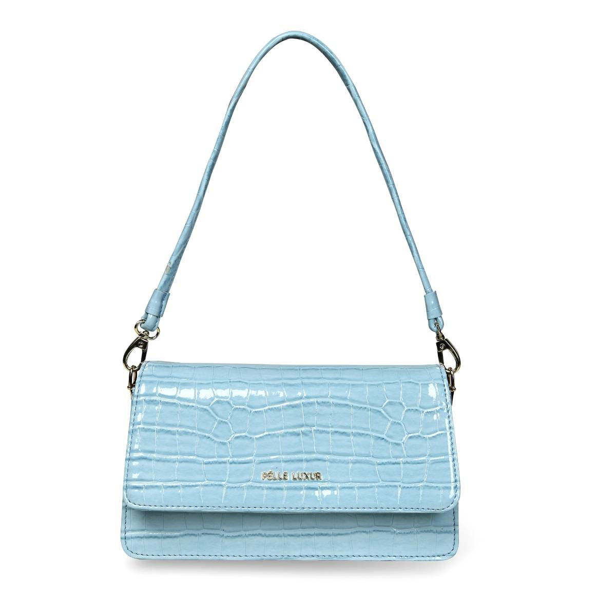 Pelle Luxur Women'S Arctic Blue Premium Pu Small Shoulder Bag