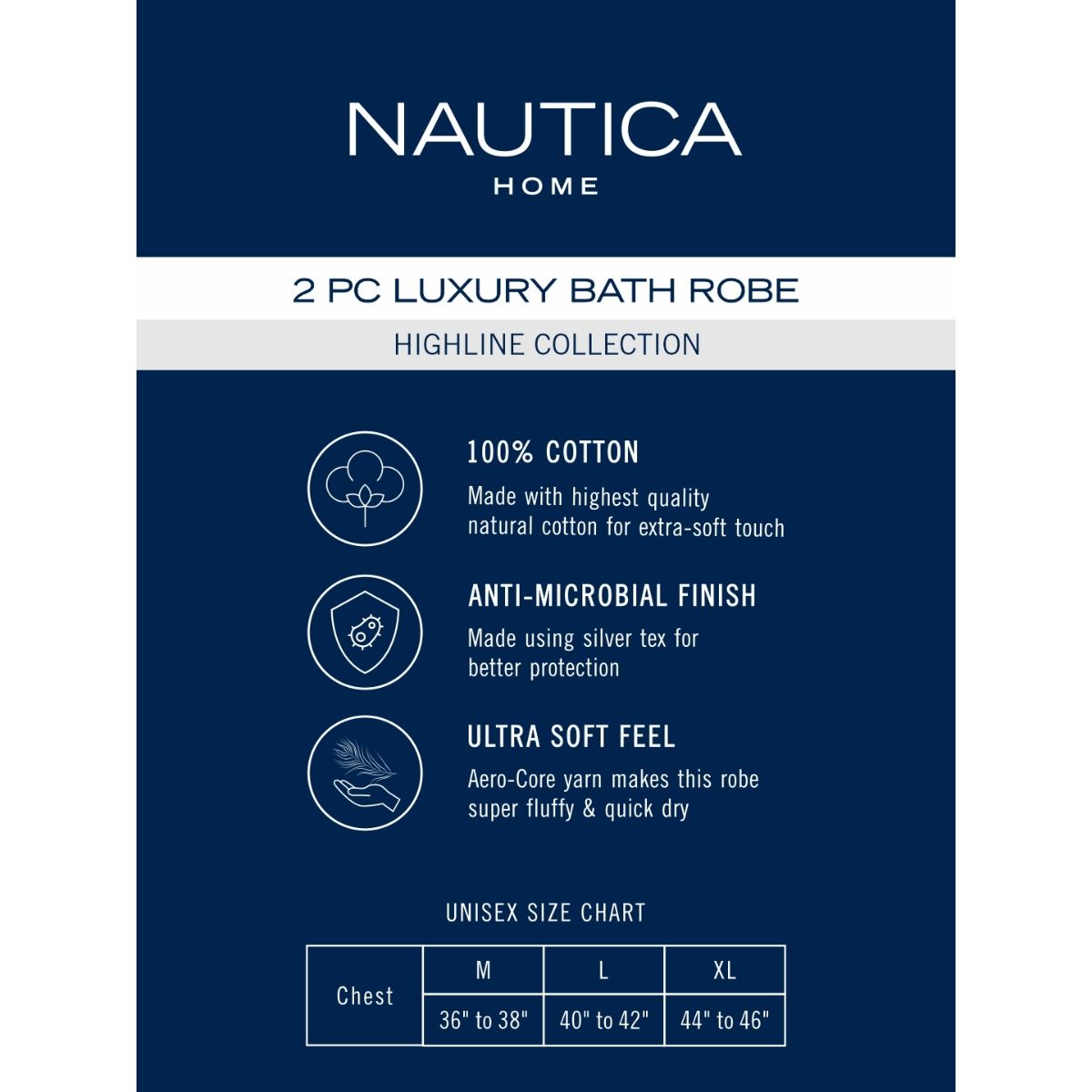 Nautica Luxurious Ultra Soft Bath Robe 2pc Buy Nautica Luxurious