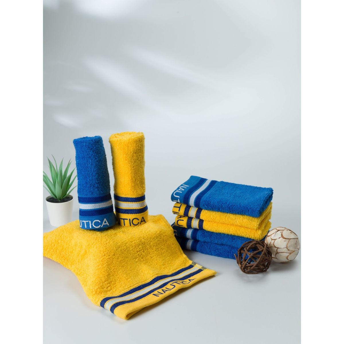 NAUTICA Super Soft Zero Twist 100% Cotton Towel -2pc Hand Towel (vintage  crew stripe) solid-royal blue – Bianca Home