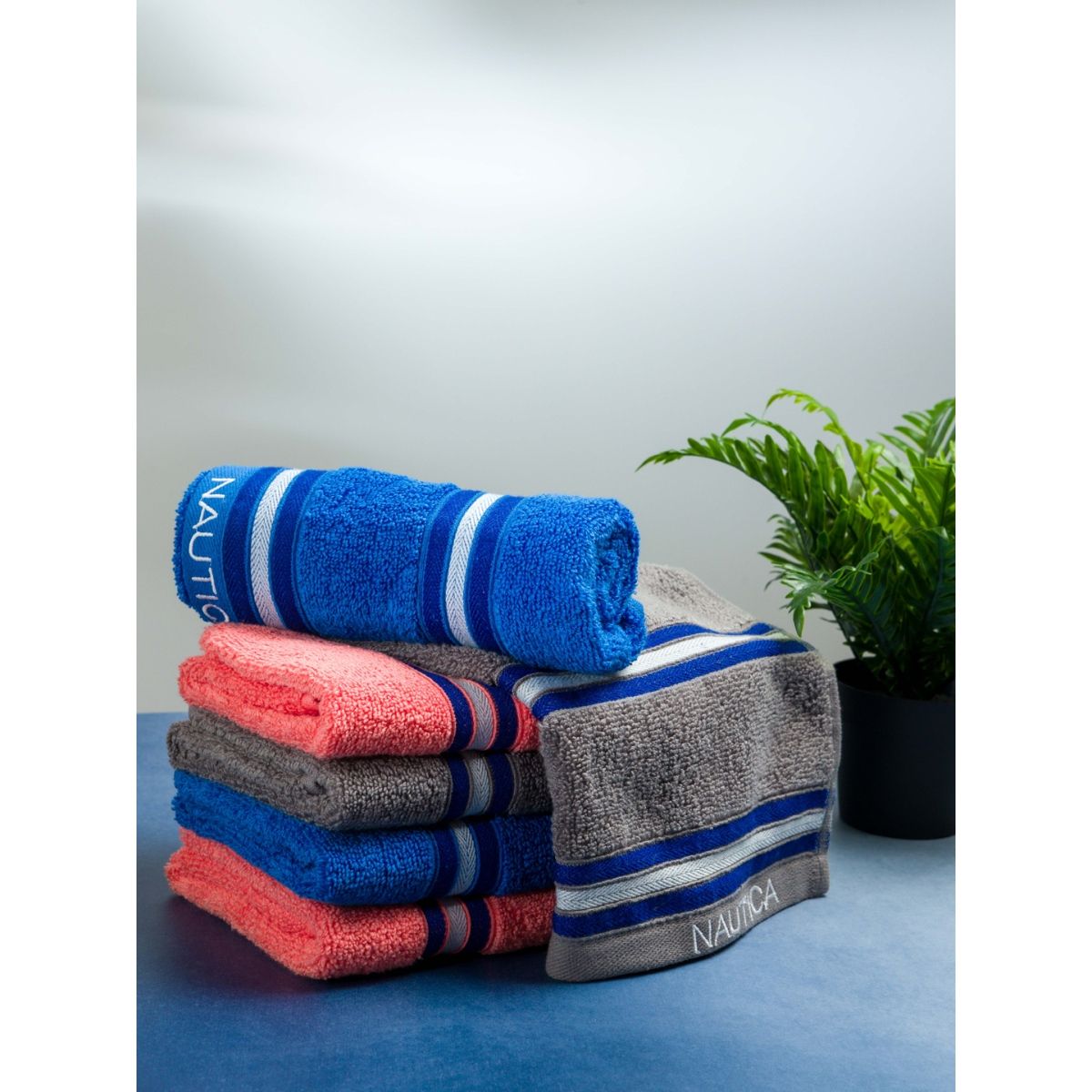 Buy Nautica Zero Twist 100 Cotton Towel 6Pc Hand Towel Big FlassGrey