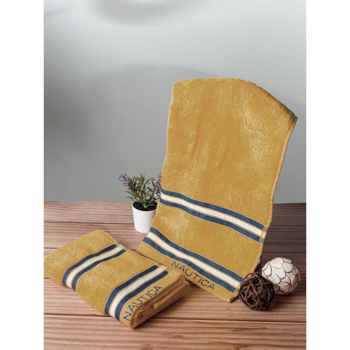 Nautica Super Soft Zero Twist 100% Cotton Towel -2Pc Hand Towel Solid-Beige