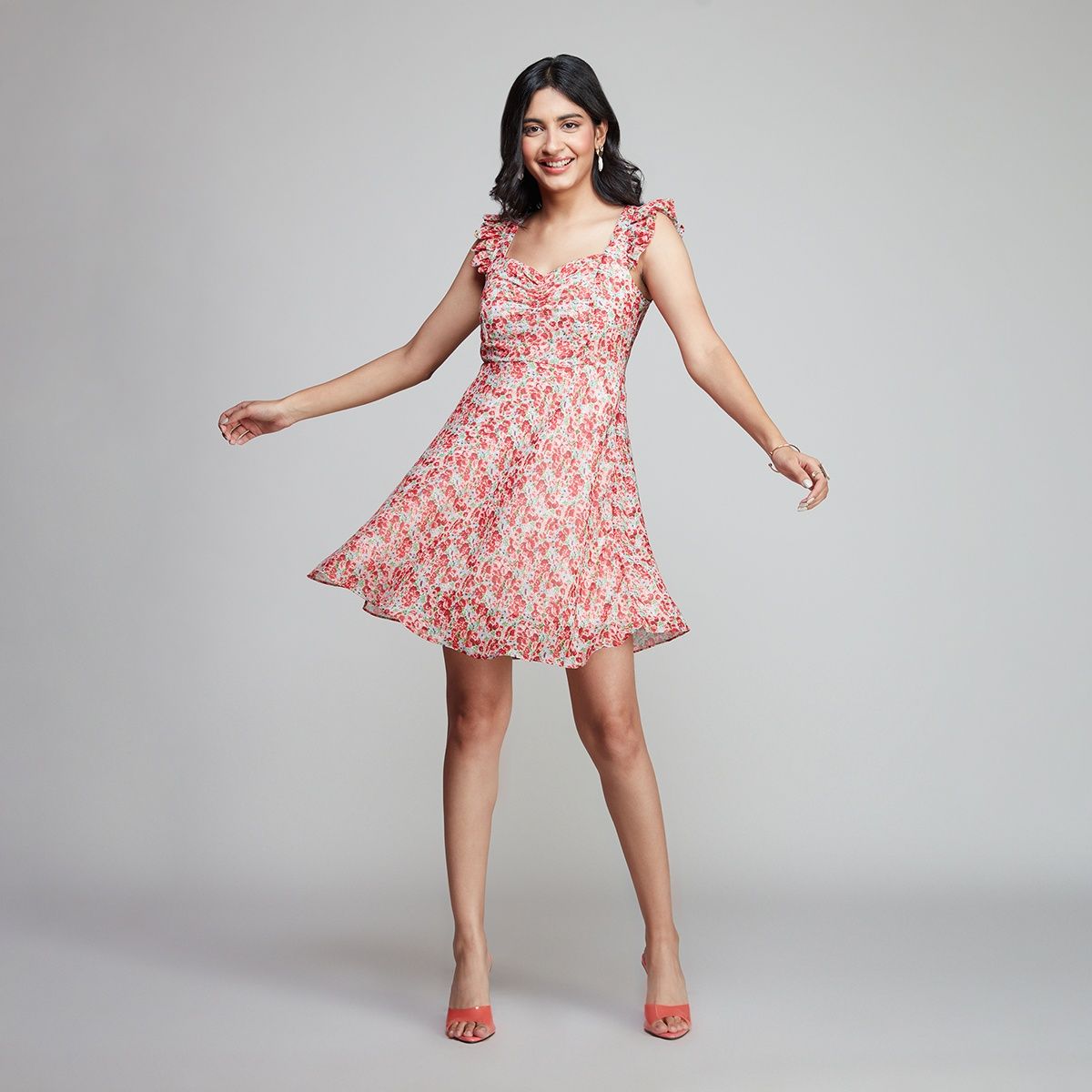 Buy Twenty Dresses by Nykaa Fashion Pink Floral Printed Ruffled