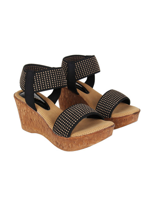 Wedge Shoes Black Embellished Wedges Buy CATWALK Black