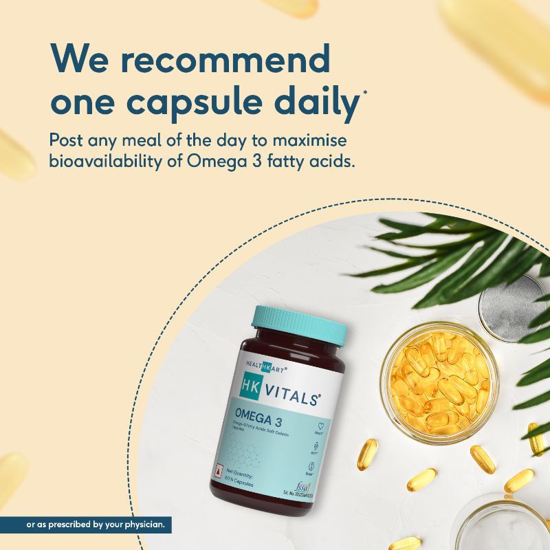 HealthKart Hk Vitals Omega 3, Fish Oil Supplement, For Joint Support