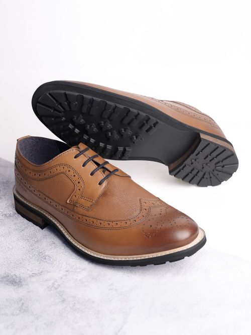 Brogue New Look Tan Shoes Louis Stitch Tan Men Leather Casual