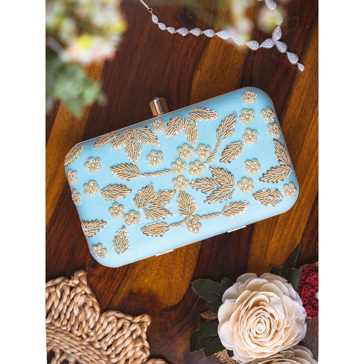 NR BY NIDHI RATHI Women Blue Embellished Clutch: Buy NR BY NIDHI RATHI  Women Blue Embellished Clutch Online at Best Price in India | Nykaa