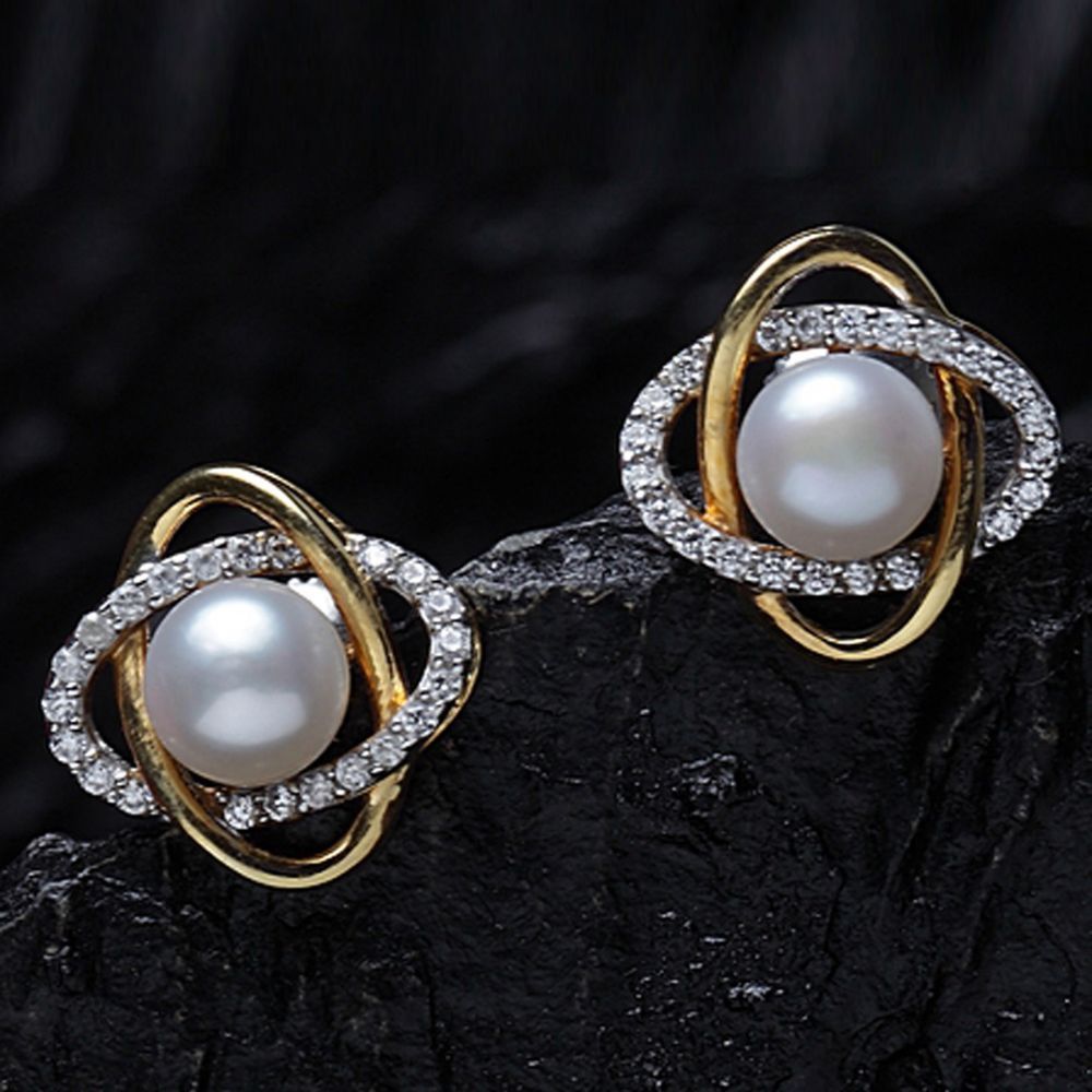 Grace Kelly Pearl Diamond and Gold Earrings  MOI  Boutique Everyday Luxury
