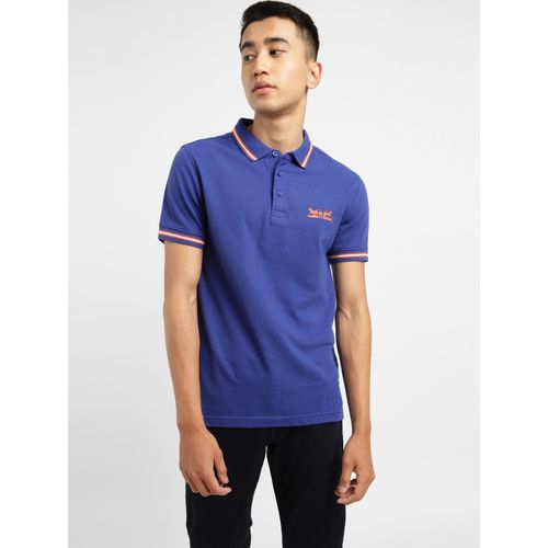 Buy Levi's Men's Blue Brand Logo Polo Collar T-Shirt Online