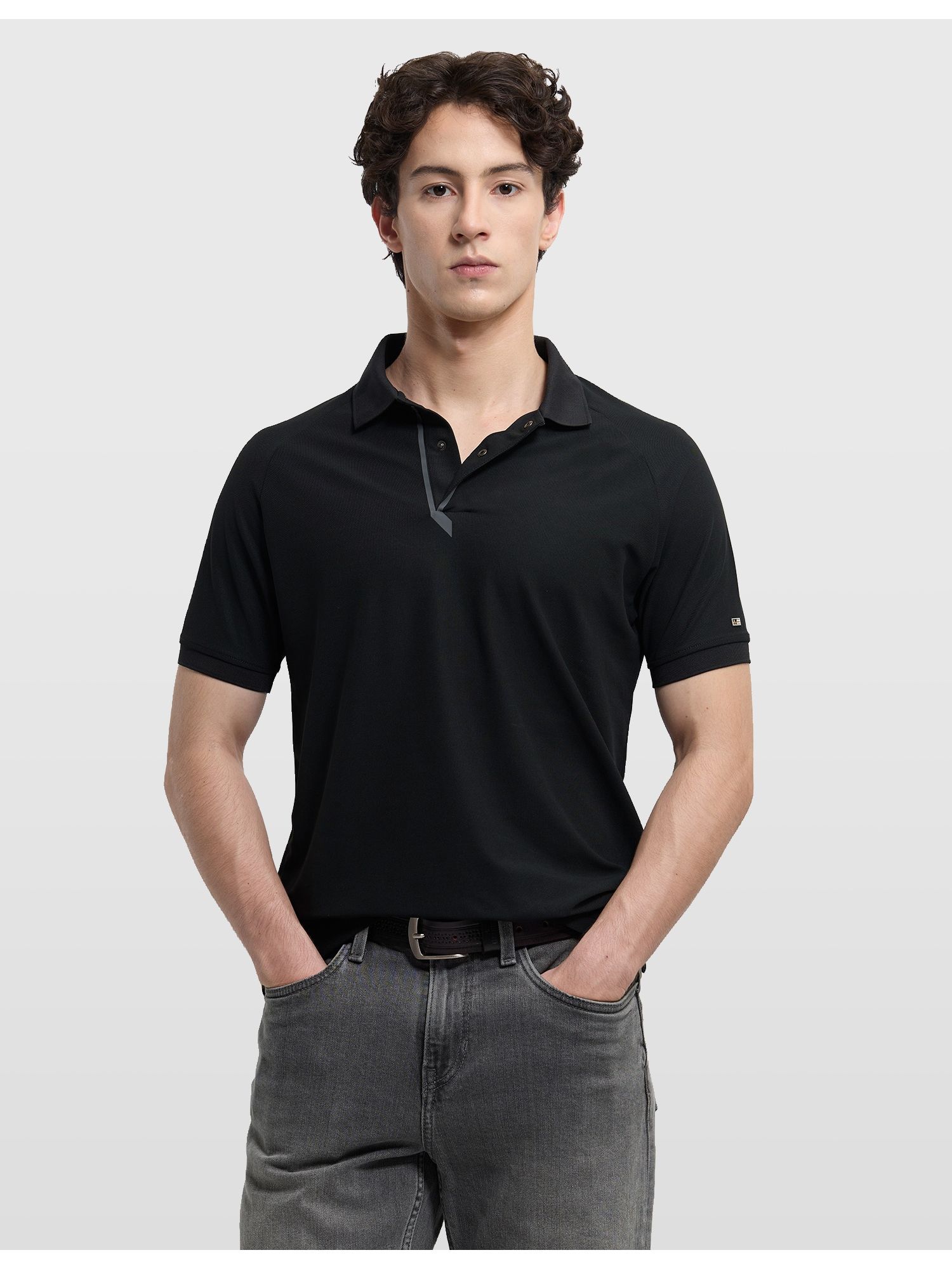 second layer ニットポロ Buy Arrow Sports Black Polyester Solid Polo T-Shirt Online
