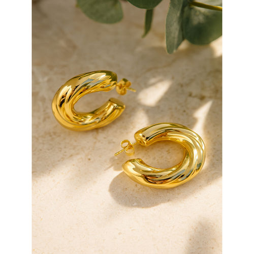 Chunky Donut Hoop Earrings Michelle Mini Donut Hoops – Nanda Jewelry