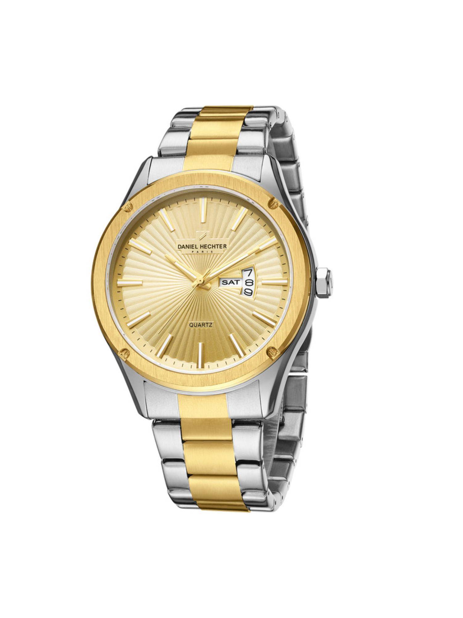 Daniel Hechter Paris Bastille Collection Analog Watch For Men With Round Dial Gold DHM1014 (M)