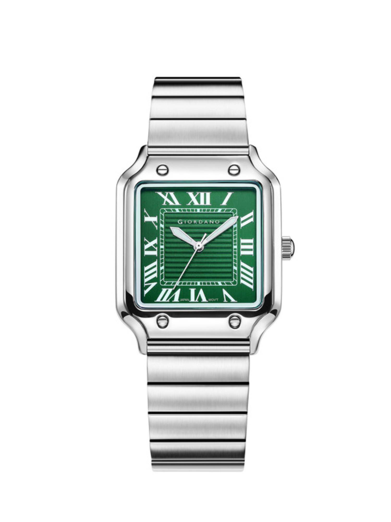 Giordano Analog Watch For Men With Rectangular Dial With Roman Numerals Green GZ-50212 (M)
