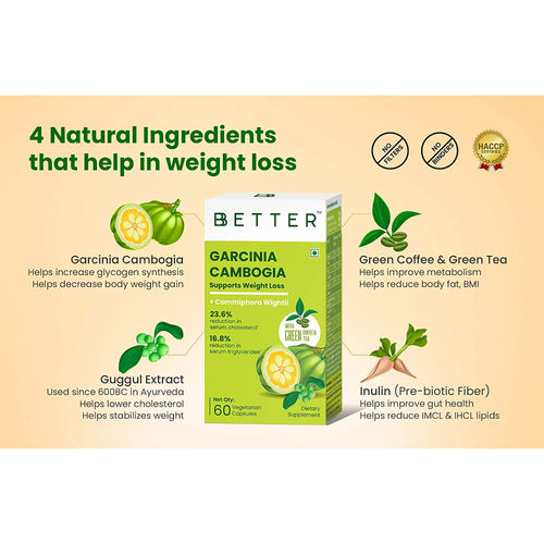BBETTER Garcinia Cambogia For Weight Loss Supplement - Veg ...