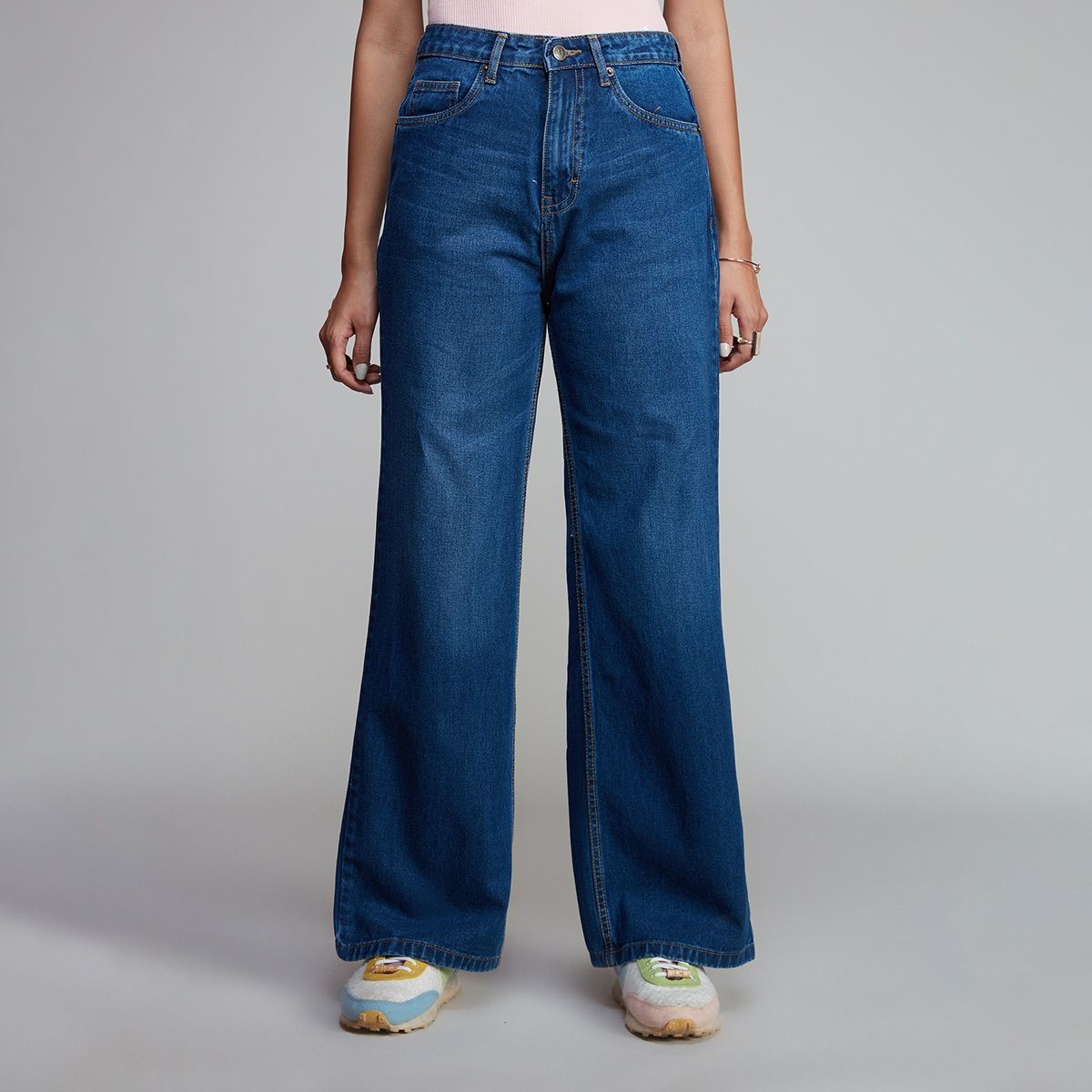 Wideleg Cropped Loose Fit High Waist Anklelength Jeans  Pepe Jeans India