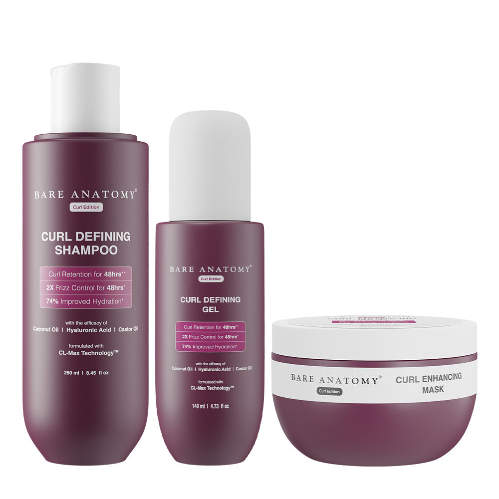 Buy Bare Anatomy Curl Defining Shampoo Mask And Gel Combo Online 9993