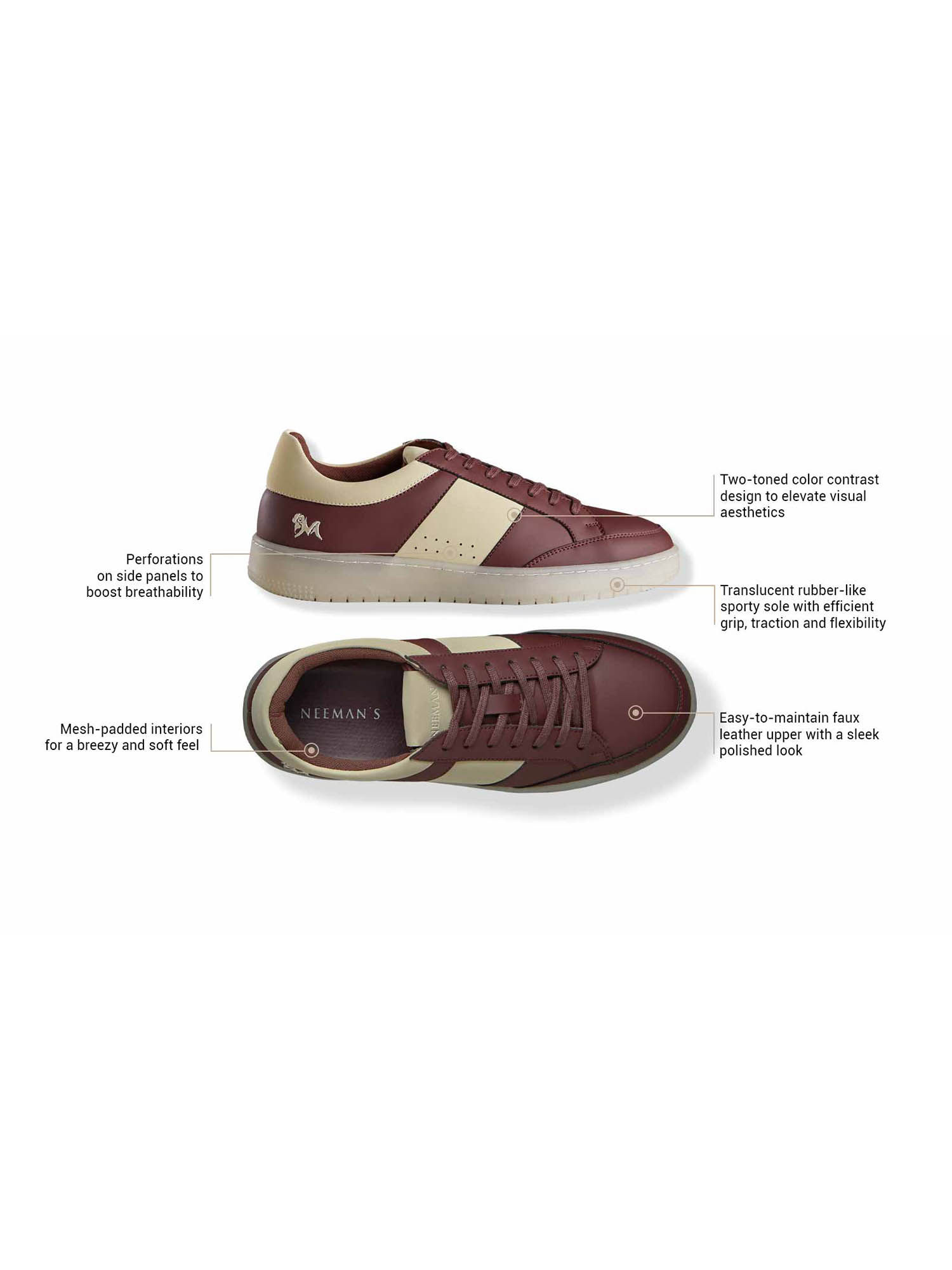 Buy Neeman's Mens Maroon City Strides Sneakers Online