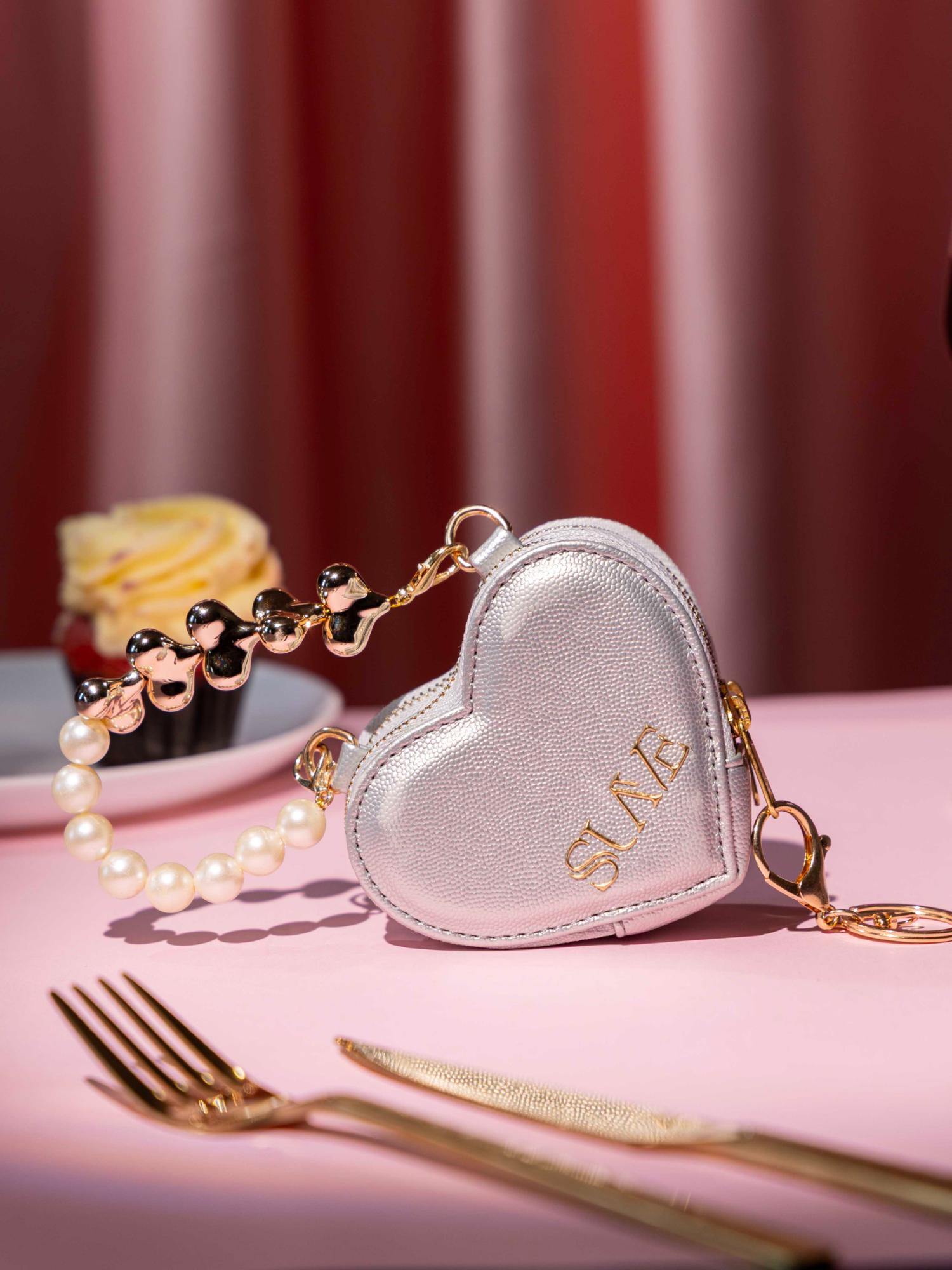Buy Suave Bags Silver Love Lock Mini Heart Bag Online