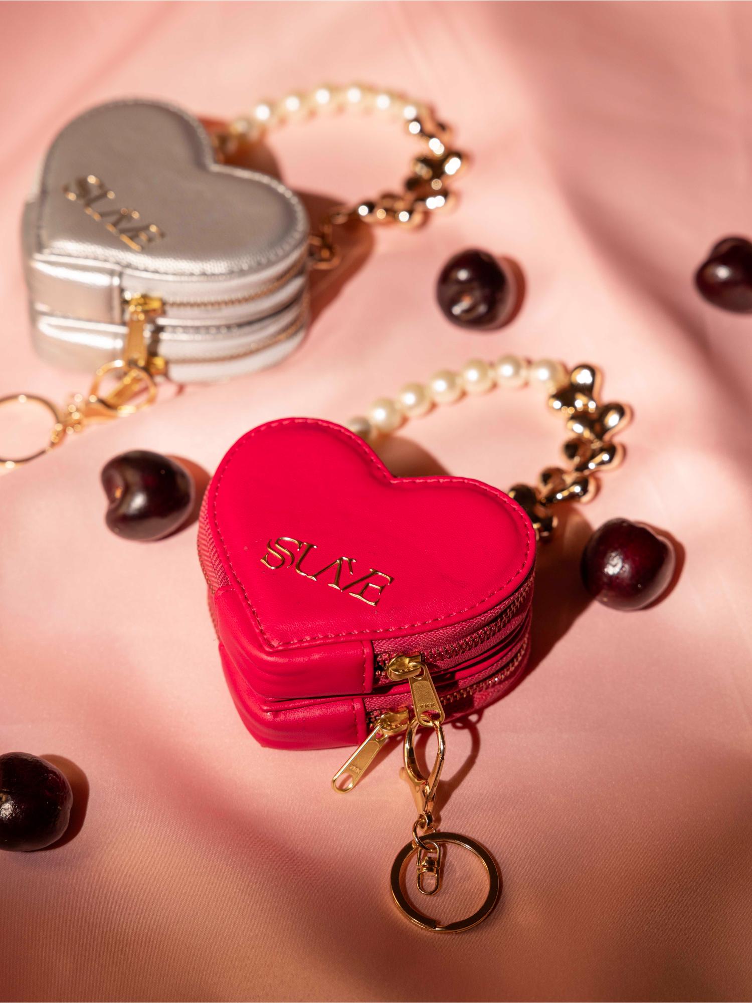 Buy Suave Bags Silver Love Lock Mini Heart Bag Online