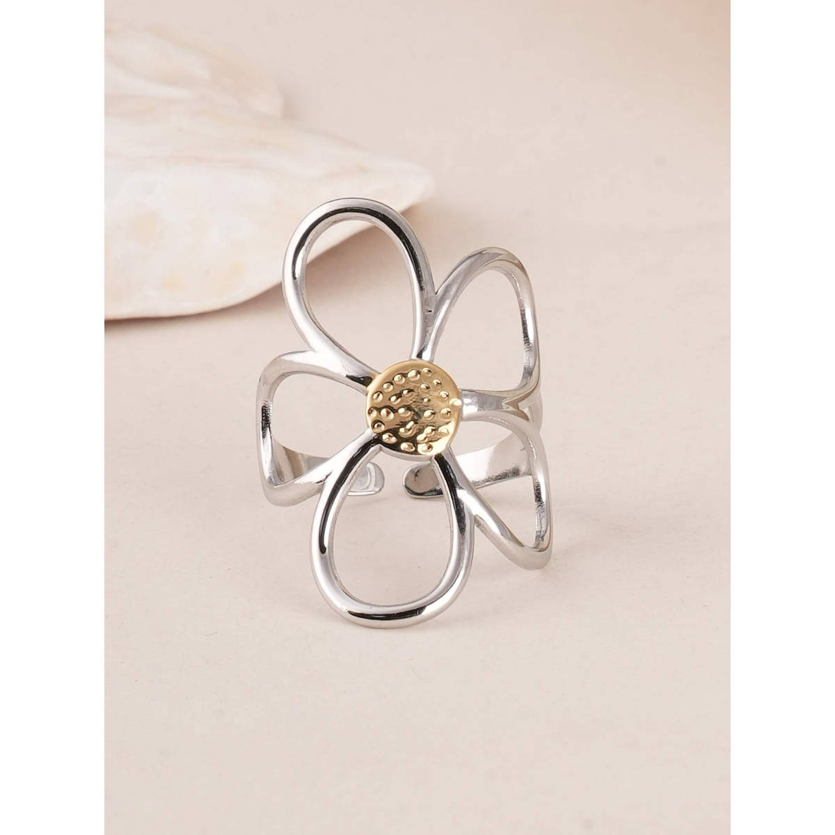Palmonas Silver Waterproof & Anti-Tarnish Daisy Flower Ring