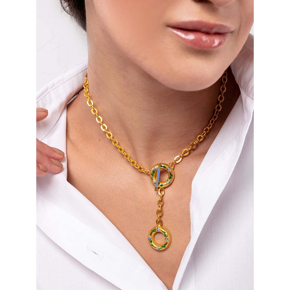 Venus, Double Link necklace gold - Hasla Jewelry