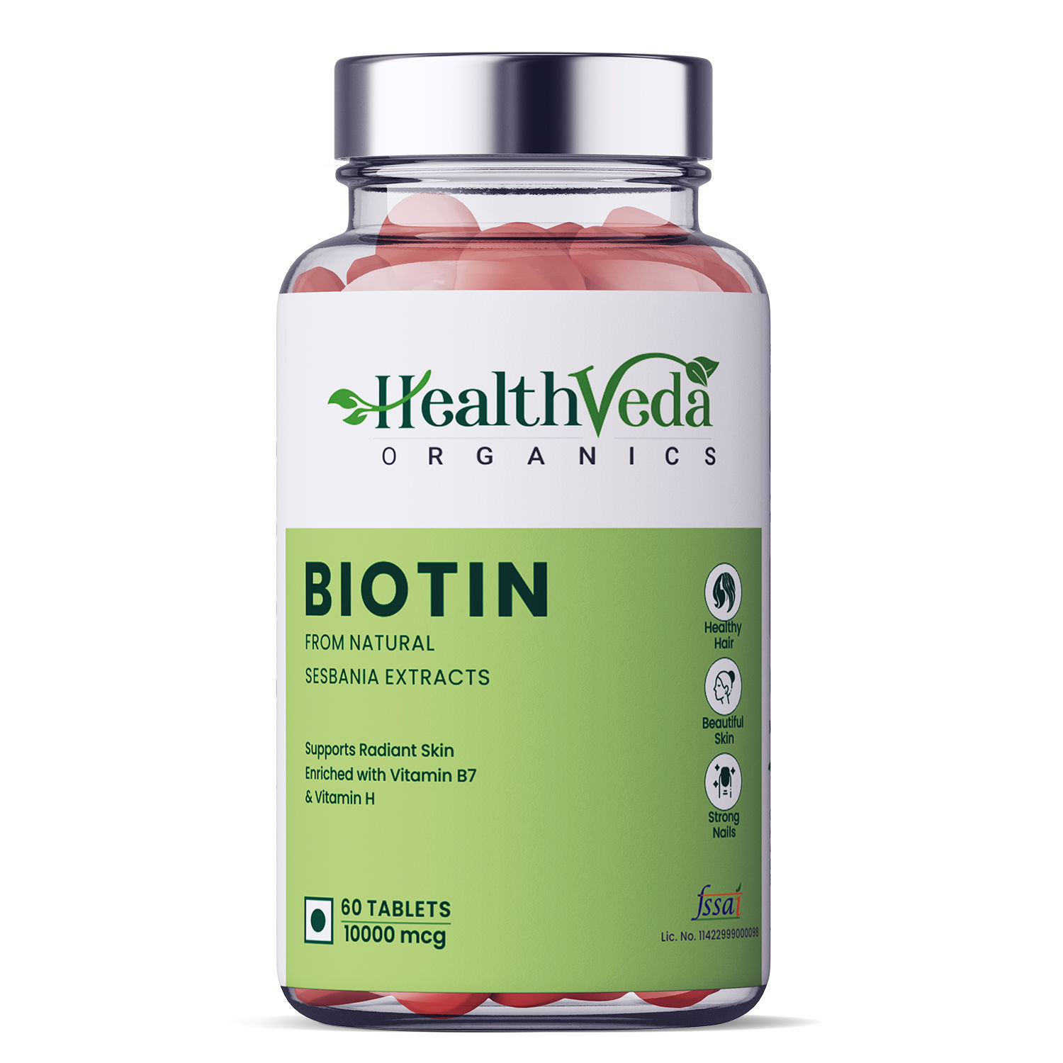 Health Veda Organics Biotin Tablets For Healthy Hair & Beautiful Skin & Nail Growth