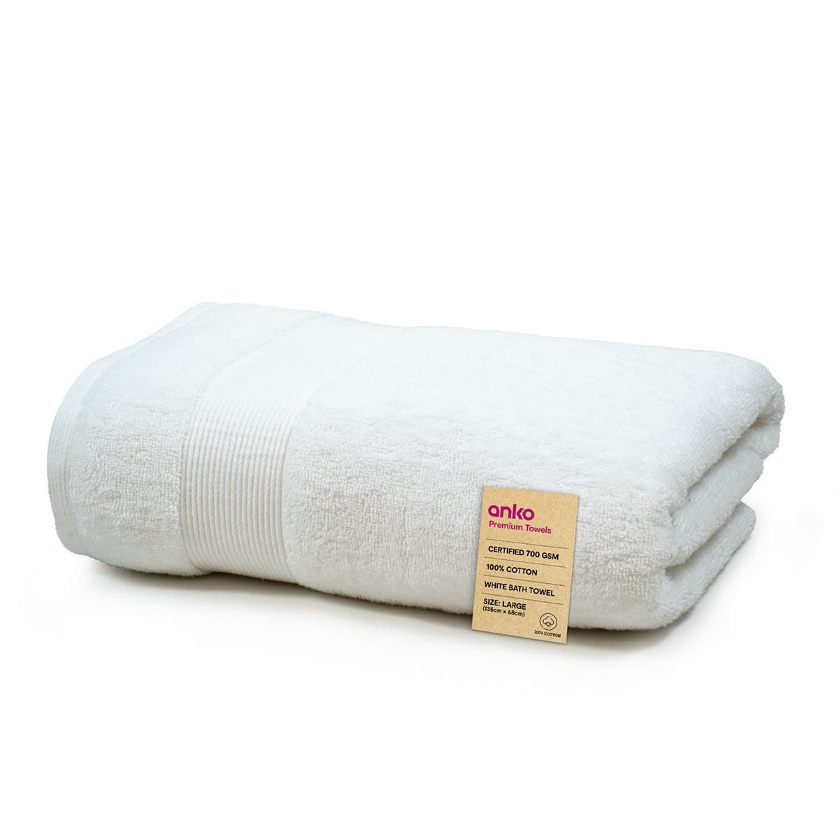 Buy Anko Aus Cotton Bath Towel White Online
