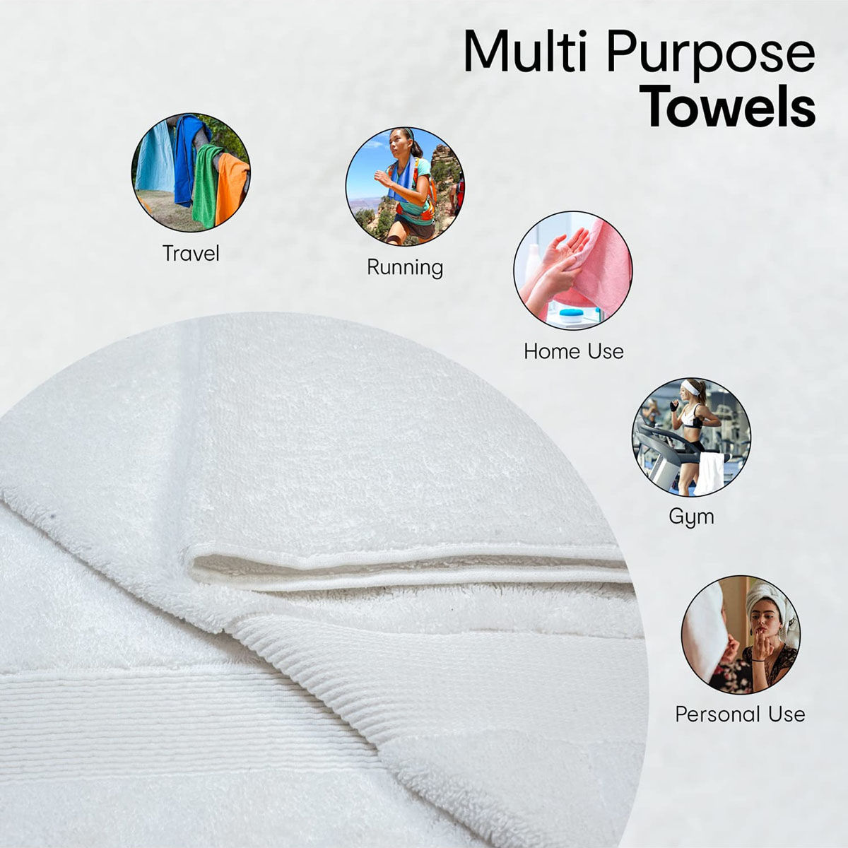 Buy Anko Cotton 4 Bath Towels White Online