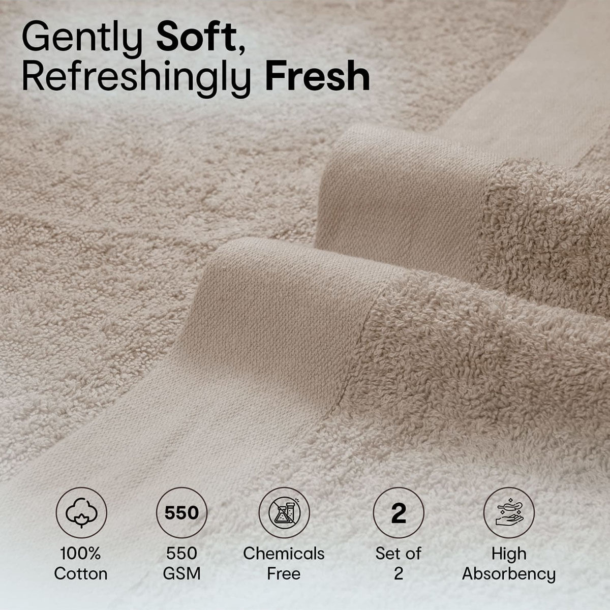 Buy Anko Malmo 2 Bath Towels Grey Online