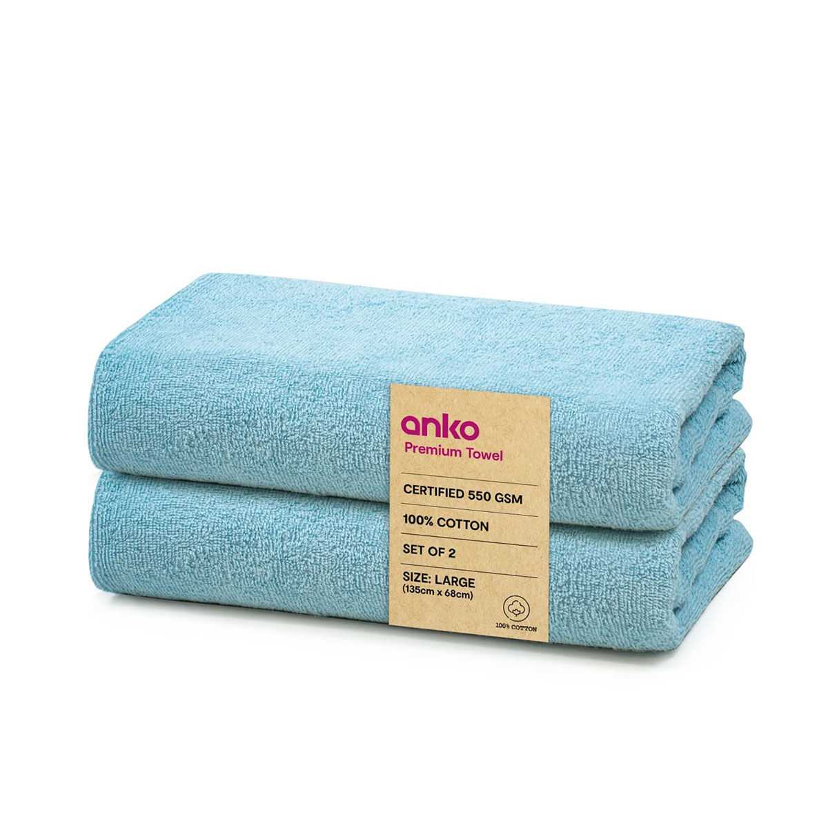 Buy Anko Malmo 2 Bath Towels Blue Online