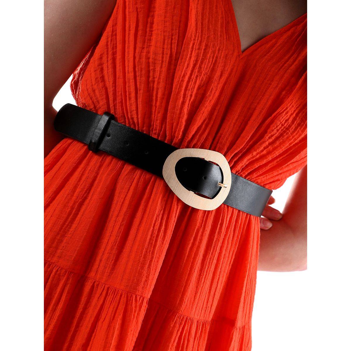 Haute Sauce Womens The Cauldron Buckle Belt - Raven Black