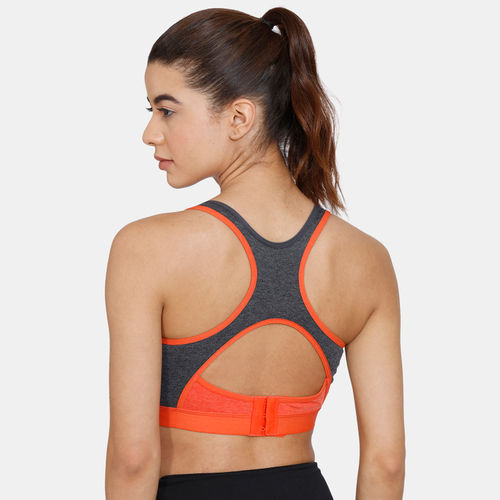 Buy Zivame Rosaline Cotton Rich Sports Bra - Charcoal Melange