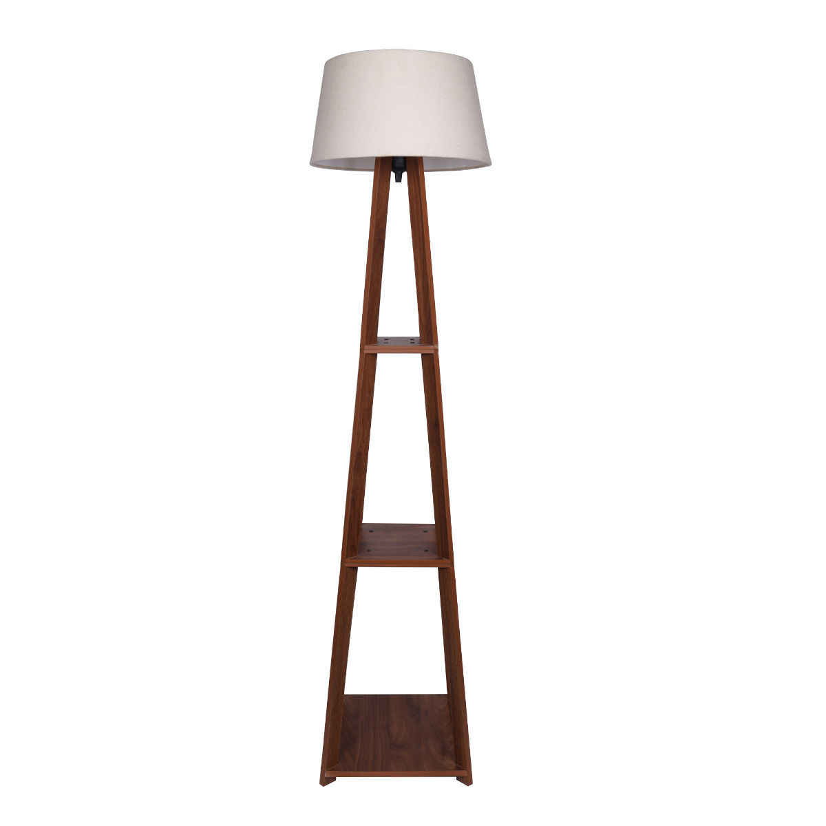 Homesake Faraday Wood Floor Lamp Shelf Walnut Khadi Buy Homesake