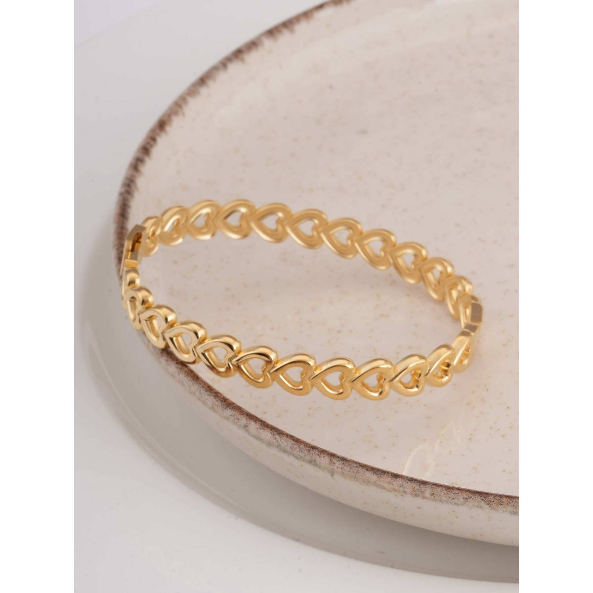 Palmonas Gold Heart Bangle Bracelet for Womens