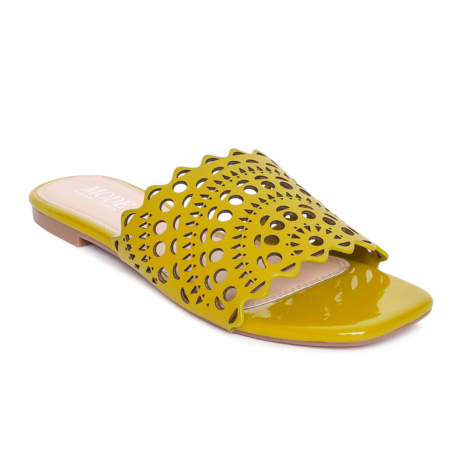 mustard flat sandals