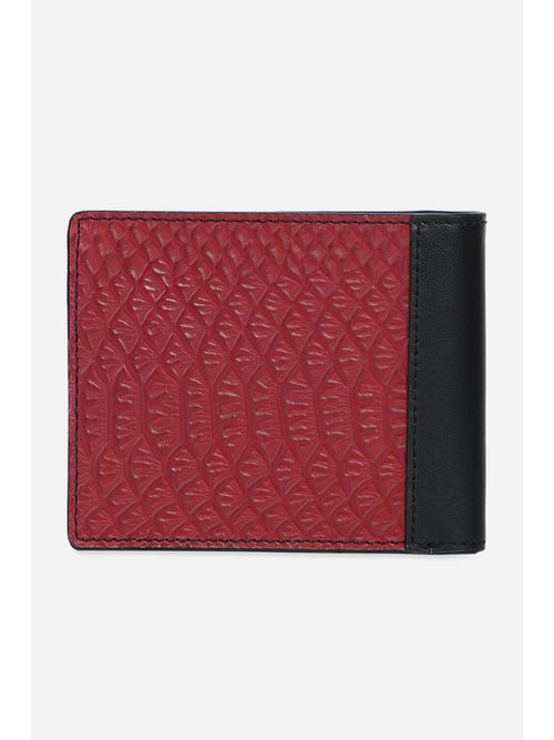 Buy Allen Solly Men Red Textured Leather Wallet Online