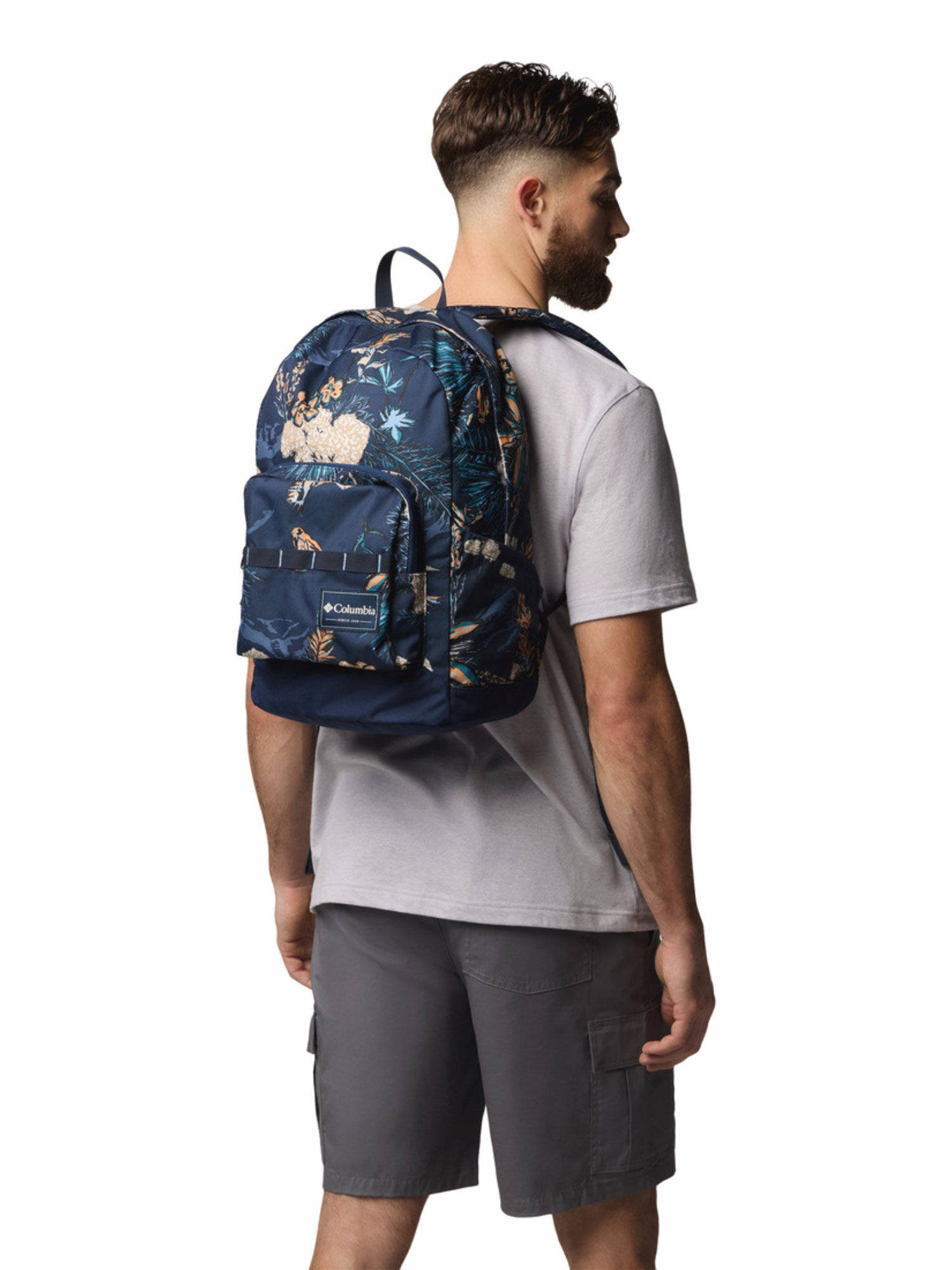 Columbia Unisex Blue Zigzag I Printed Backpack