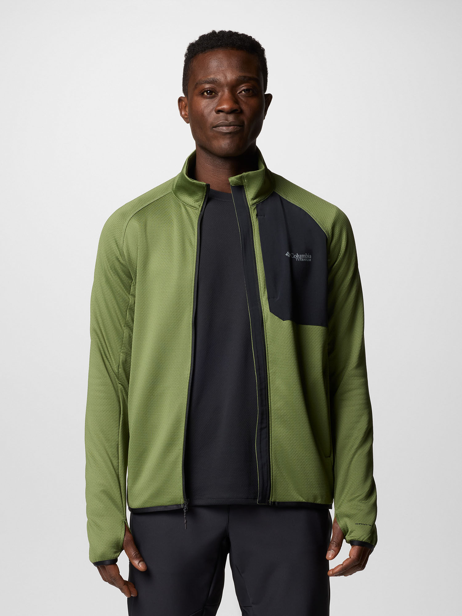 Buy Columbia Men Green Omni Wick Triple Canyon Grid Fleece Full