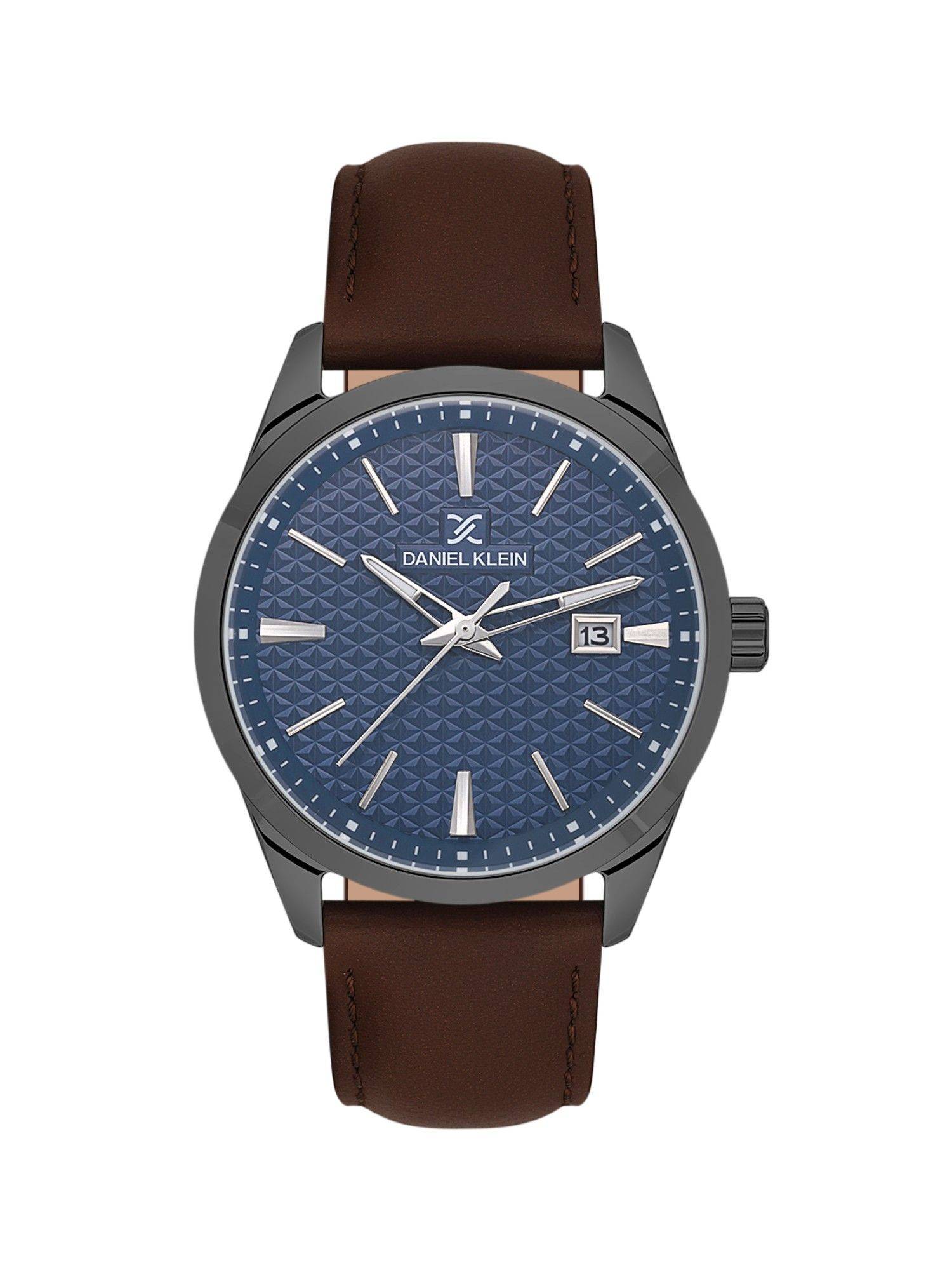 Daniel Klein Premium Men Blue Dial Leather Strap Watch - DK.1.13807-4 (M)