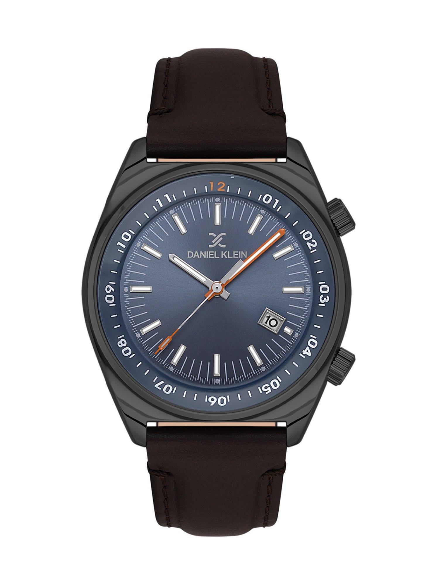 Daniel Klein Premium Men Blue Dial Leather Strap Watch - DK.1.13814-4 (M)