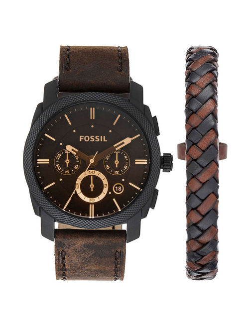 Buy Fossil Chronograph Black Dial Mens Watch FS5251SET Online - Main Image
