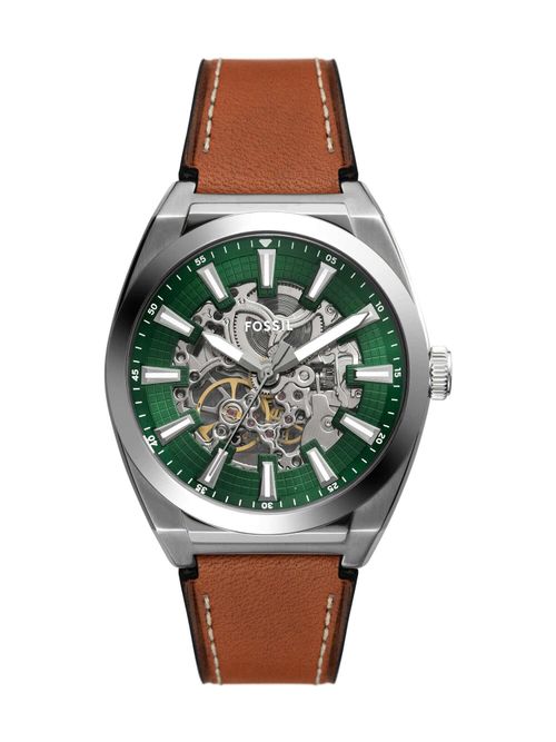 Fossil Men Green Dial Round Stainless Steel Watch ME3261