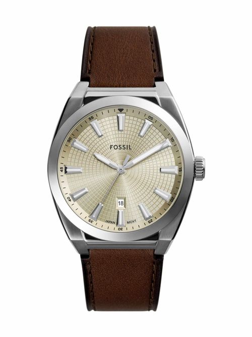 Buy Fossil Men Beige Dial Round Stainless Steel Watch FS6071 Online