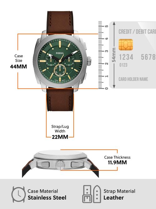 Buy Fossil Men Green Dial Round Analog Watch FS6100 (M) Online