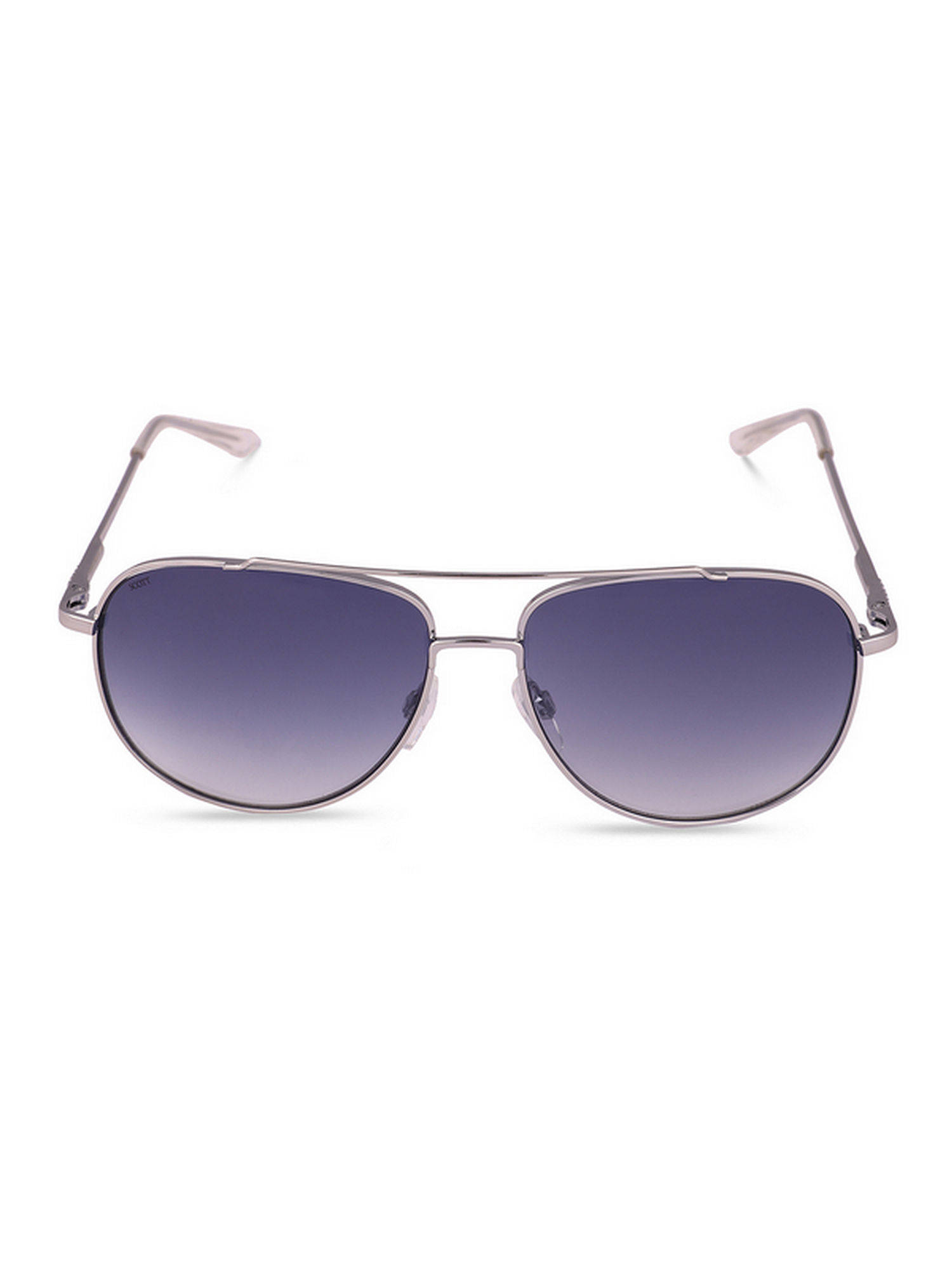 French Connection Blue Gradient Lens Aviator Sunglass Full Rim Silver Frame (58)