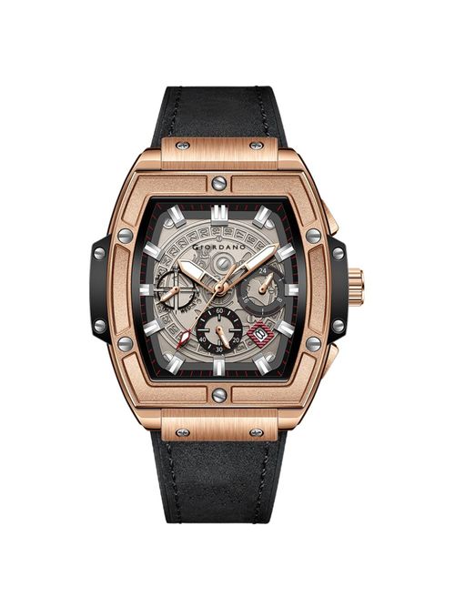 Buy Giordano Men Grey Dial Leather Black Strap Analog Watch-GZ