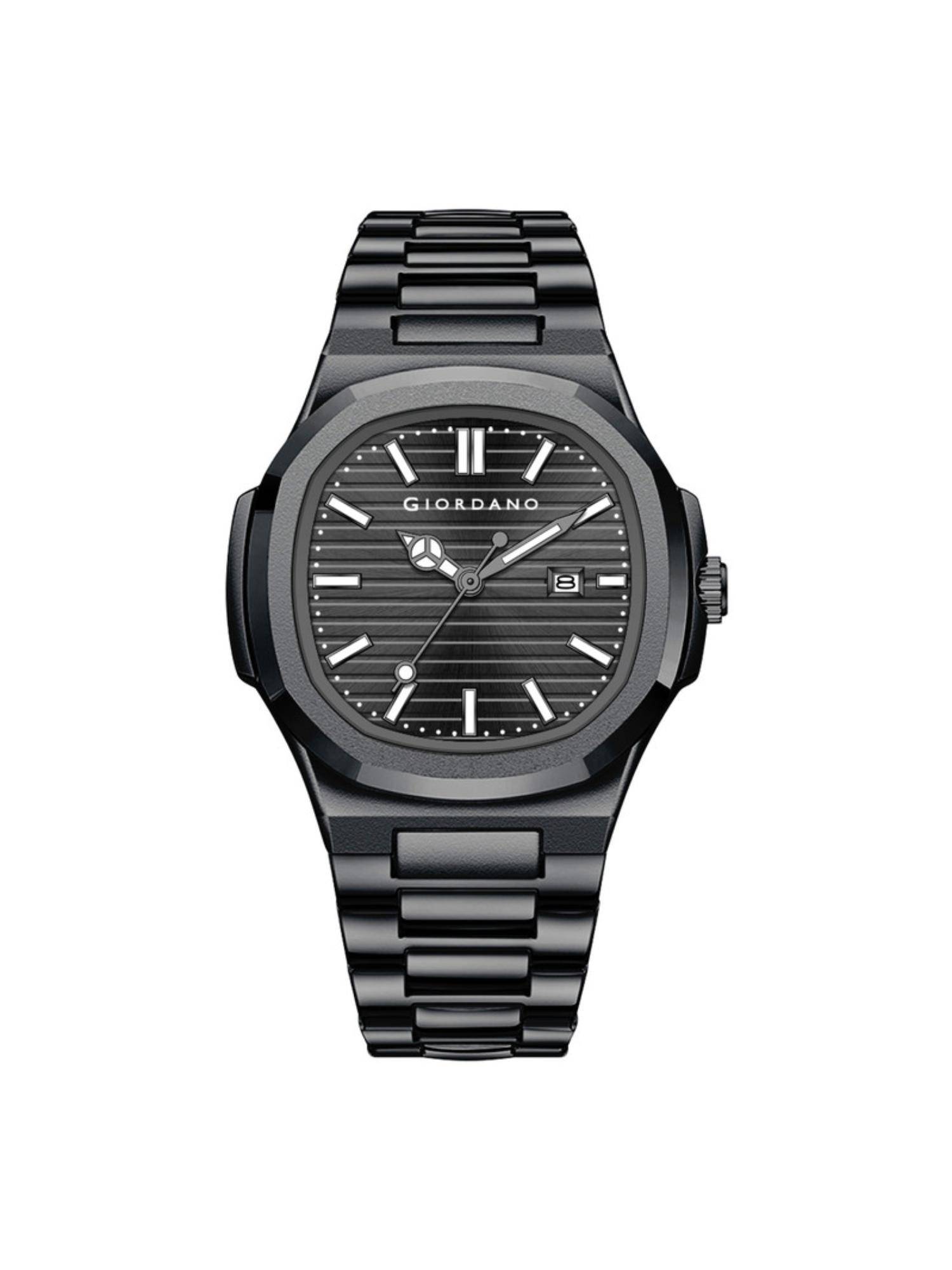 Giordano Men Black Textured Dial Stainless Steel Analog Watch - GZ-50134-11 (M)