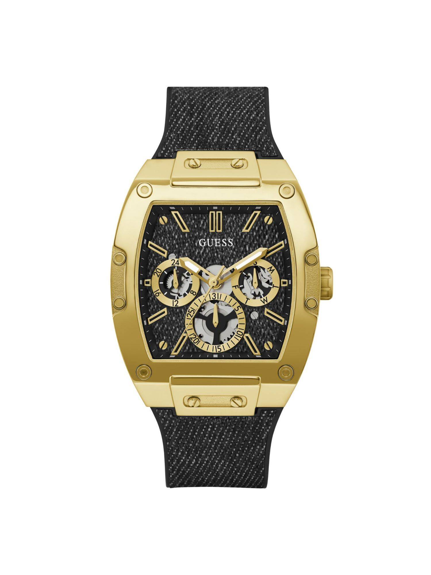 Guess Men Phoenix Black Rectangular Dial Analog Watch - GW0786G1 (M)