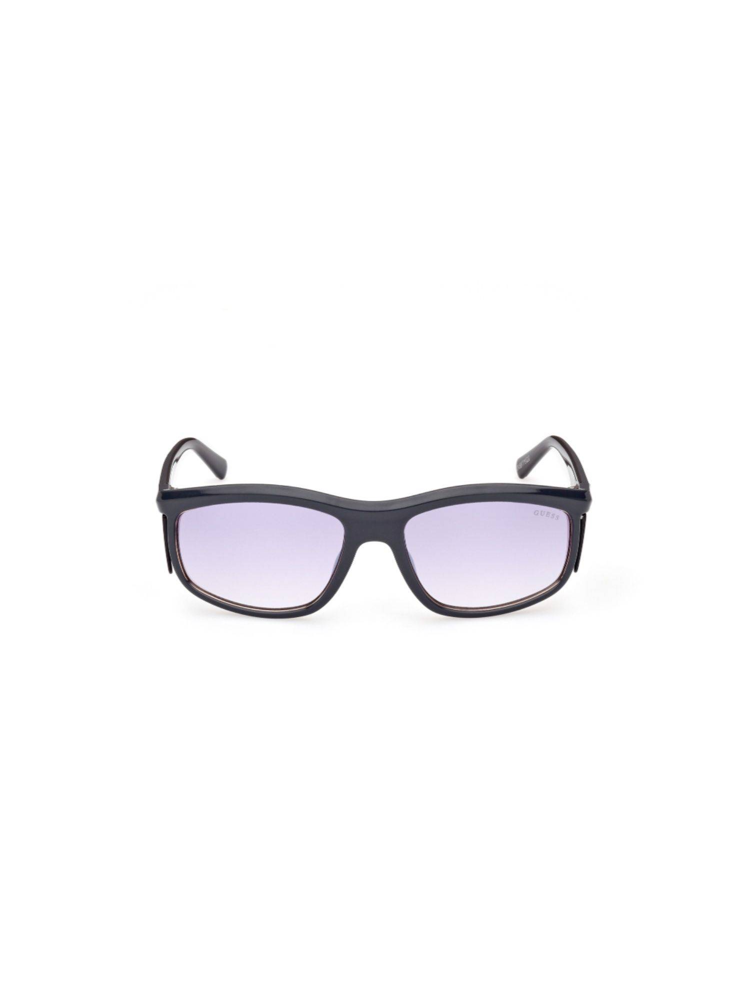 Guess Men UV Protected Full Rim Purple Lens Rectangle Sunglasses (57)